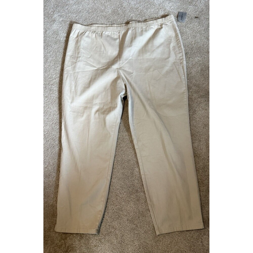 CATHERINES everyday fit khaki tan stretch waist pull on pants plus size 2X